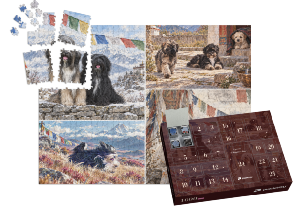 Puzzle-Adventskalender „Tibet Terrier · A Year in Tibet“ - light version